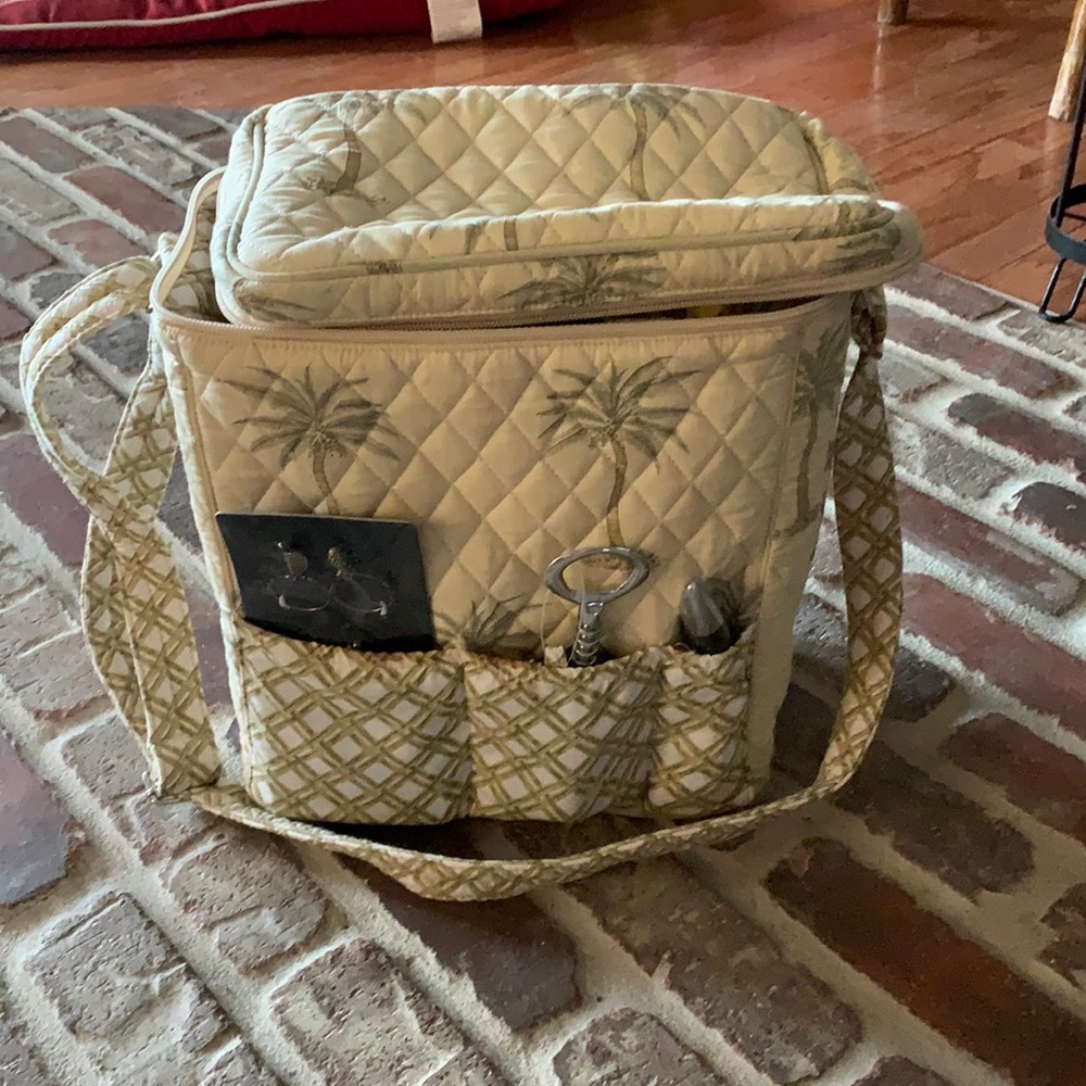 Wine bottle bag with opener stopper  rings
